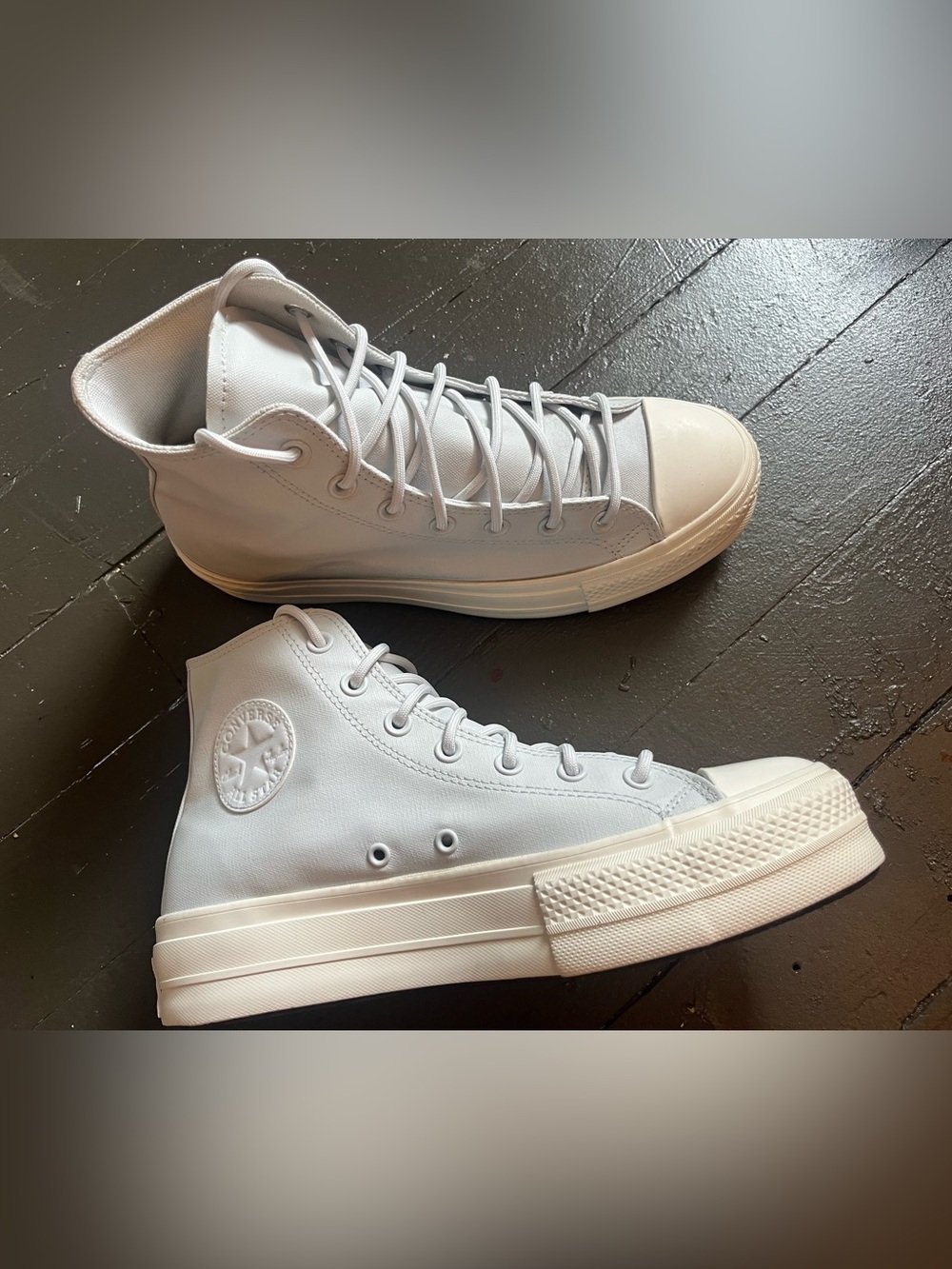 Converse High-Top Platform Sneakers in Moonbathe - Picture 6 of 6